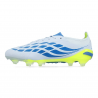 Crampons Predator Elite Sans Lacets Gazon Naturel Chaussures de Foot (FG) Bleu Clair Bleu Jaune